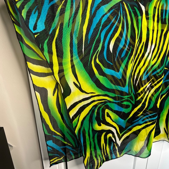 Caroline Rose Colorful Animal Print Sheer Poncho Tank Combo Women’s Size Medium - Picture 2 of 6